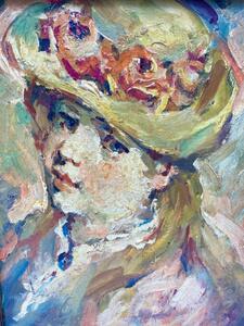 Post impressionistic portrait painting of a girl by Robert Colot 