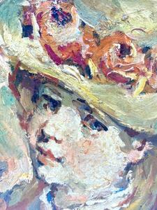 Post impressionistic portrait painting of a girl by Robert Colot 