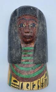 Style Ptolemaic cedar painted sarcophagus mummy mask