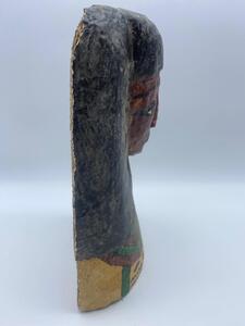 Style Ptolemaic cedar painted sarcophagus mummy mask