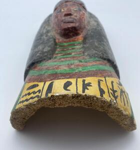 Style Ptolemaic cedar painted sarcophagus mummy mask