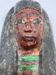 Style Ptolemaic cedar painted sarcophagus mummy mask