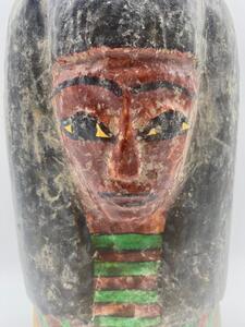 Style Ptolemaic cedar painted sarcophagus mummy mask