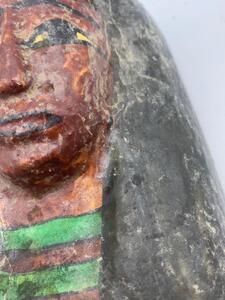 Style Ptolemaic cedar painted sarcophagus mummy mask