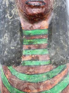 Style Ptolemaic cedar painted sarcophagus mummy mask