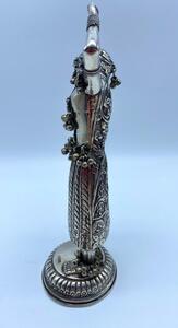 Silver Indian dancer statue 