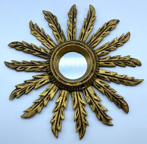 Spanish Baroque Giltwood Sunburst mirror 