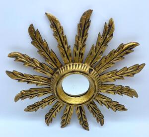 Spanish Baroque Giltwood Sunburst mirror 