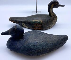 Two antique waterbird wooden decoys 