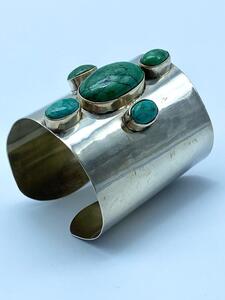 Native American silver turquoise cuff bracelet 