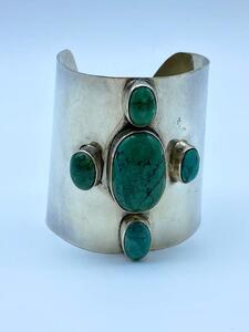 Native American silver turquoise cuff bracelet 