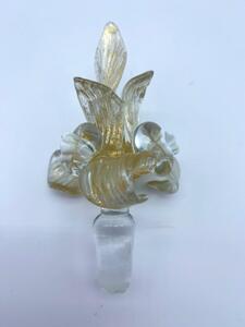 Murano latticino gold flecked glass bottle and stopper 