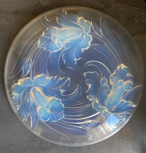 Verlys France large orchid decor glass charger 