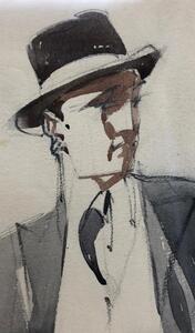 Watercolor portrait of a fashionable gent