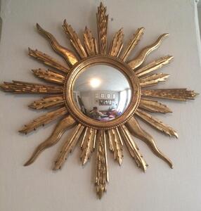 Large wooden gilded sunburst mirror