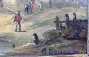 Alfred Dumont pair of maritime oil paintings 