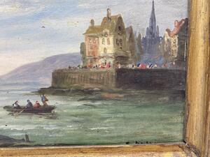 Alfred Dumont pair of maritime oil paintings 