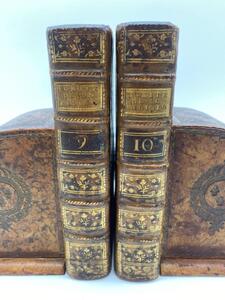 Antique French Faux Livres armory bookends 