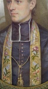 Large 1851 miniature portrait painting by Haillecourt