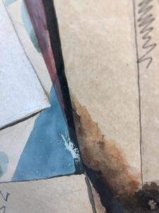 Antique trompe l’oeil watercolor drawing 