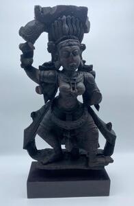 Antique Nepalese wooden Kali temple statue 