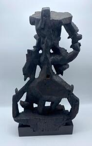 Antique Nepalese wooden Kali temple statue 