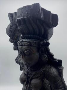 Antique Nepalese wooden Kali temple statue 