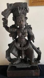 Antique Nepalese wooden Kali temple statue 