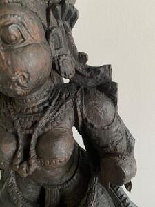 Antique Nepalese wooden Kali temple statue 