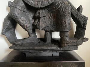 Antique Nepalese wooden Kali temple statue 