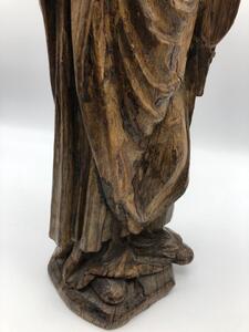 XV century oak religious sculpture of Saint Eloy