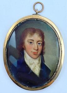 Antique miniature portrait painting of a gentlemen 