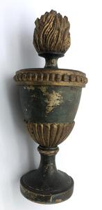 Antique giltwood painted burning torch foot 