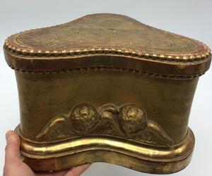 Antique religious wood goldleaf stand 