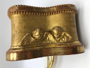 Antique religious wood goldleaf stand 