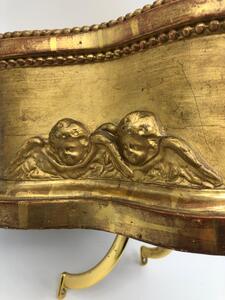 Antique religious wood goldleaf stand 