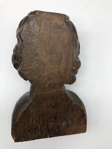 Antique carved wooden angel head bust 